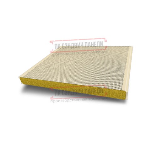 Сэндвич панели акустические стеновые с минеральной ватой, ширина 1200 мм, толщина 100 мм, 0.5/0.5, RAL1015