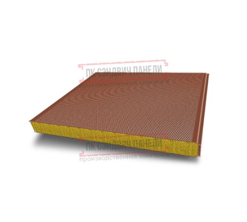 Сэндвич панели акустические стеновые с минеральной ватой, ширина 1200 мм, толщина 100 мм, 0.5/0.5, RAL8004
