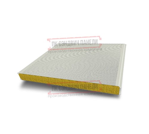 Сэндвич панели акустические стеновые с минеральной ватой, ширина 1200 мм, толщина 60 мм, 0.5/0.5, RAL9002