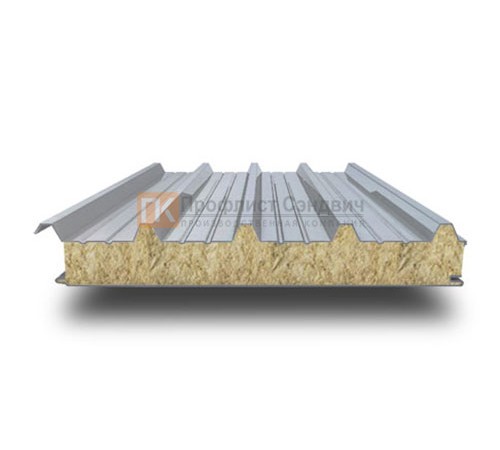 Алюминиевые сэндвич-панели кровельные с минеральной ватой, ширина 1000 мм, толщина 120 мм, 0.5/0.5