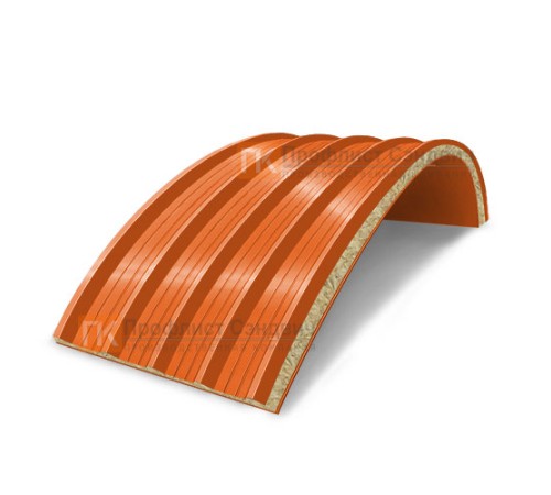 Сэндвич-панели арочные с минеральной ватой, ширина 1000 мм, толщина 180 мм, 0.5/0.5, RAL2004