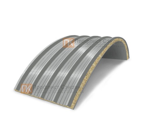 Сэндвич-панели арочные с минеральной ватой, ширина 1000 мм, толщина 30 мм, 0.5/0.5, RAL9006