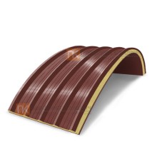 Сэндвич-панели арочные с пенополиуретаном, ширина 1000 мм, толщина 150 мм, 0.5/0.5, RAL3009