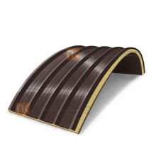 Сэндвич-панели арочные с пенополиизоциануратом, ширина 1200 мм, толщина 220 мм, 0.5/0.5, RAL8017