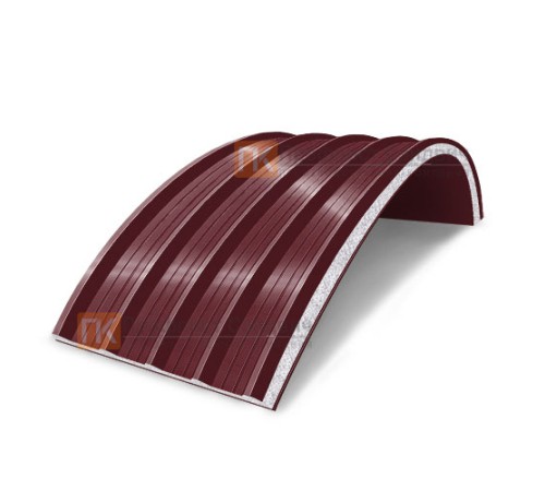 Сэндвич-панели арочные с пенополистиролом, ширина 1200 мм, толщина 60 мм, 0.5/0.5, RAL3005