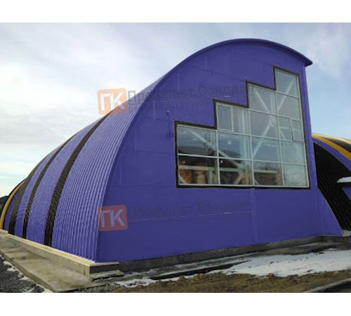 Сэндвич-панели арочные с пенополистиролом, ширина 1000 мм, толщина 60 мм, 0.5/0.5, RAL5002