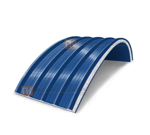 Сэндвич-панели арочные с пенополистиролом, ширина 1000 мм, толщина 60 мм, 0.5/0.5, RAL5005