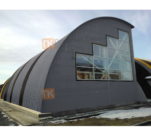 Сэндвич-панели арочные с пенополиизоциануратом, ширина 1200 мм, толщина 50 мм, 0.5/0.5, RAL7024