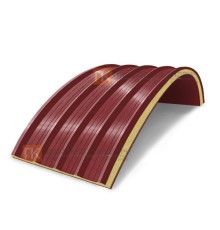 Сэндвич-панели арочные с пенополиуретаном, ширина 1200 мм, толщина 60 мм, 0.5/0.5, RAL3011