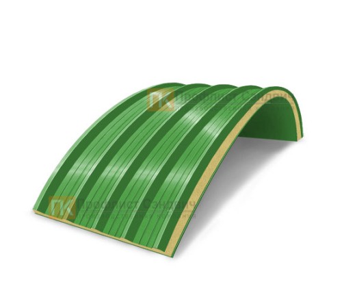 Сэндвич-панели арочные с пенополиизоциануратом, ширина 1200 мм, толщина 150 мм, 0.5/0.5, RAL6018