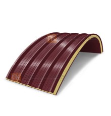 Сэндвич-панели арочные с пенополиуретаном, ширина 1200 мм, толщина 120 мм, 0.5/0.5, RAL3005