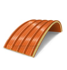 Сэндвич-панели арочные с пенополиуретаном, ширина 1000 мм, толщина 150 мм, 0.5/0.5, RAL2004