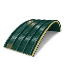 Сэндвич-панели арочные с пенополиизоциануратом, ширина 1000 мм, толщина 50 мм, 0.5/0.5, RAL6005