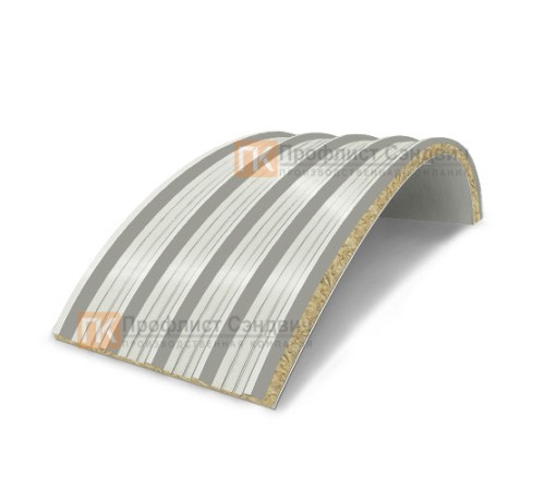 Сэндвич-панели арочные с минеральной ватой, ширина 1200 мм, толщина 30 мм, 0.5/0.5, RAL9002