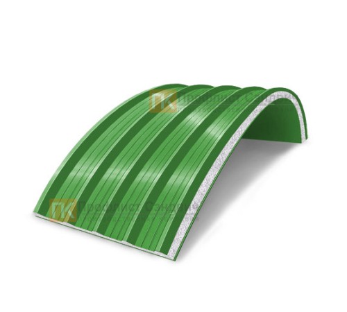 Сэндвич-панели арочные с пенополистиролом, ширина 1200 мм, толщина 60 мм, 0.5/0.5, RAL6018