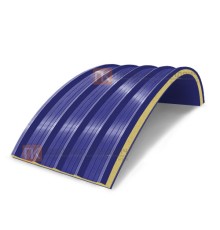 Сэндвич-панели арочные с пенополиуретаном, ширина 1200 мм, толщина 120 мм, 0.5/0.5, RAL5002