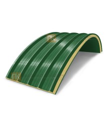 Сэндвич-панели арочные с пенополиуретаном, ширина 1200 мм, толщина 80 мм, 0.5/0.5, RAL6002