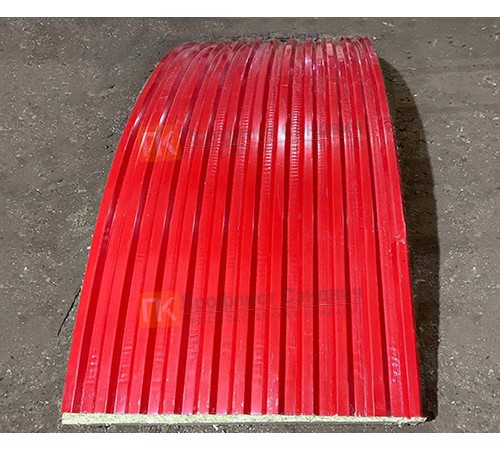 Сэндвич-панели арочные с пенополиуретаном, ширина 1200 мм, толщина 10 мм, 0.5/0.5, RAL7004