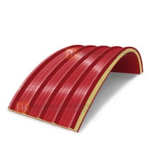 Сэндвич-панели арочные с пенополиуретаном, ширина 1000 мм, толщина 30 мм, 0.5/0.5, RAL3020