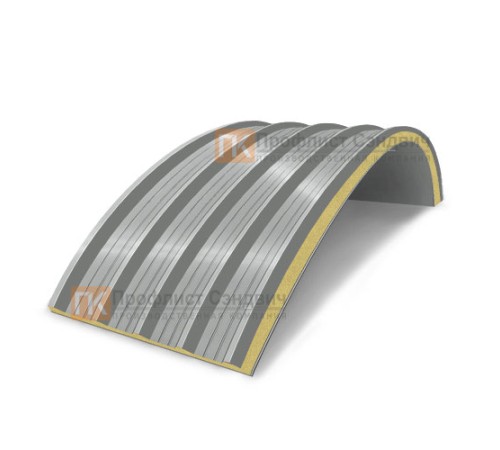 Сэндвич-панели арочные с пенополиуретаном, ширина 1200 мм, толщина 20 мм, 0.5/0.5, RAL9006