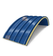 Сэндвич-панели арочные с пенополиуретаном, ширина 1000 мм, толщина 50 мм, 0.5/0.5, RAL5005