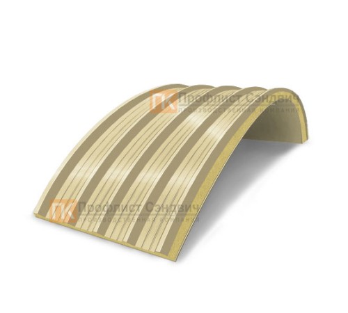 Сэндвич-панели арочные с пенополиизоциануратом, ширина 1000 мм, толщина 20 мм, 0.5/0.5, RAL1014