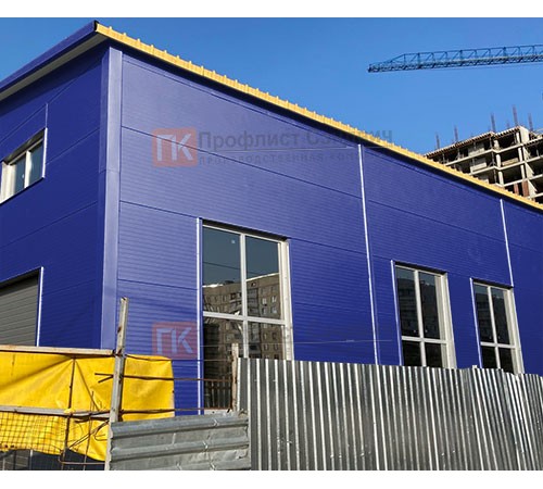 Сэндвич панели без замков с минеральной ватой, ширина 1200 мм, толщина 80 мм, 0.5/0.5, RAL5002