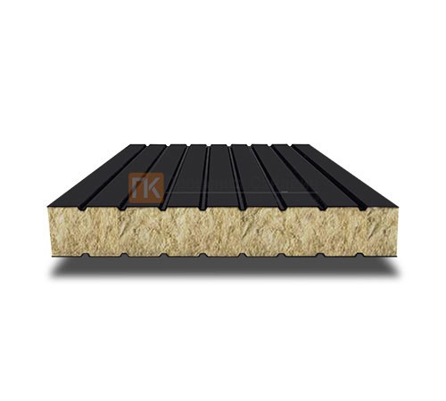 Сэндвич панели без замков с минеральной ватой, ширина 1200 мм, толщина 60 мм, 0.5/0.5, RAL9005