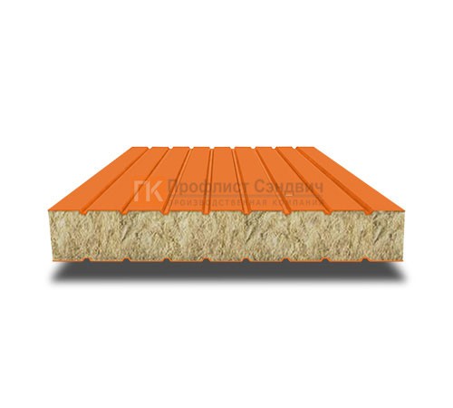 Сэндвич панели без замков с минеральной ватой, ширина 1000 мм, толщина 20 мм, 0.5/0.5, RAL2004