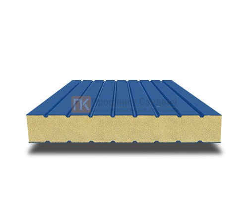 Сэндвич панели без замков с пенополиизоциануратом, ширина 1200 мм, толщина 100 мм, 0.5/0.5, RAL5005