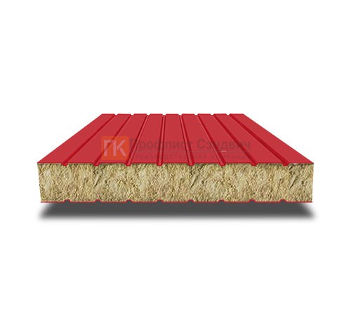 Сэндвич панели без замков с минеральной ватой, ширина 1000 мм, толщина 30 мм, 0.5/0.5, RAL3020