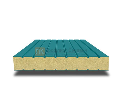 Сэндвич панели без замков с пенополиизоциануратом, ширина 1200 мм, толщина 100 мм, 0.5/0.5, RAL5021