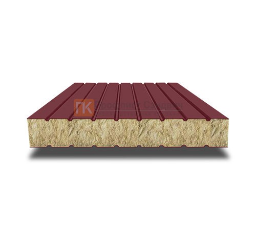 Сэндвич панели без замков с минеральной ватой, ширина 1200 мм, толщина 50 мм, 0.5/0.5, RAL3005