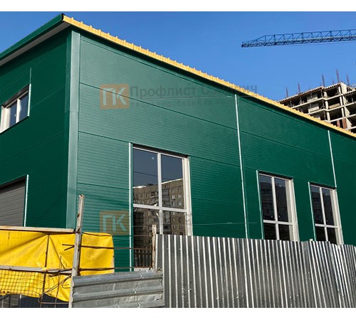 Сэндвич панели без замков с пенополиизоциануратом, ширина 1200 мм, толщина 100 мм, 0.5/0.5, RAL6005