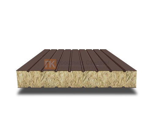 Сэндвич панели без замков с минеральной ватой, ширина 1200 мм, толщина 150 мм, 0.5/0.5, RAL8017