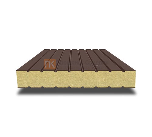 Сэндвич панели без замков с пенополиуретаном, ширина 1000 мм, толщина 120 мм, 0.5/0.5, RAL8017