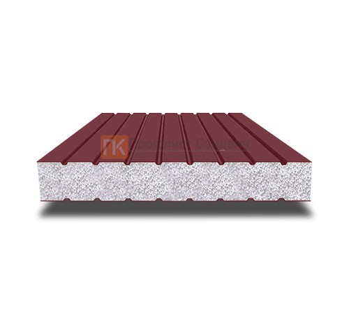 Сэндвич панели без замков с пенополистиролом, ширина 1000 мм, толщина 150 мм, 0.5/0.5, RAL3005