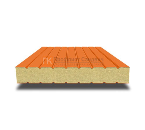 Сэндвич панели без замков с пенополиизоциануратом, ширина 1200 мм, толщина 100 мм, 0.5/0.5, RAL2004