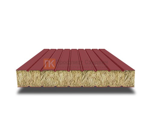 Сэндвич панели без замков с минеральной ватой, ширина 1200 мм, толщина 200 мм, 0.5/0.5, RAL3011