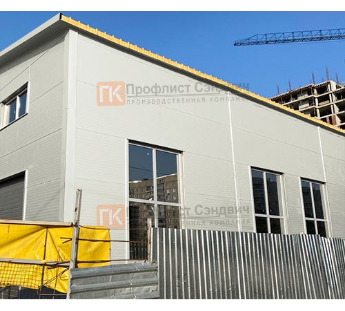 Сэндвич панели без замков с пенополиизоциануратом, ширина 1200 мм, толщина 80 мм, 0.5/0.5, RAL9002