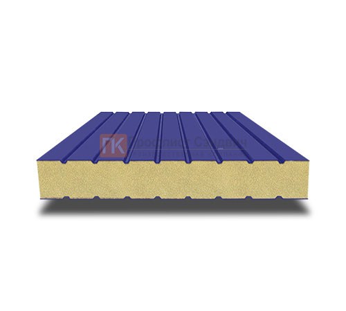 Сэндвич панели без замков с пенополиизоциануратом, ширина 1200 мм, толщина 220 мм, 0.5/0.5, RAL5002