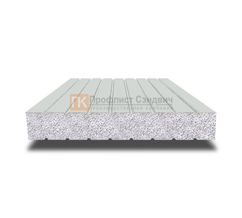 Сэндвич панели без замков с пенополистиролом, ширина 1000 мм, толщина 60 мм, 0.5/0.5, RAL7035