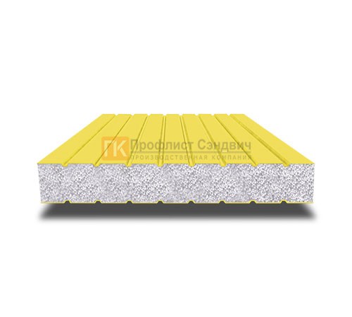 Сэндвич панели без замков с пенополистиролом, ширина 1000 мм, толщина 10 мм, 0.5/0.5, RAL1018