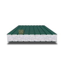 Сэндвич панели без замков с пенополистиролом, ширина 1200 мм, толщина 10 мм, 0.5/0.5, RAL6005