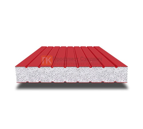 Сэндвич панели без замков с пенополистиролом, ширина 1200 мм, толщина 10 мм, 0.5/0.5, RAL3020