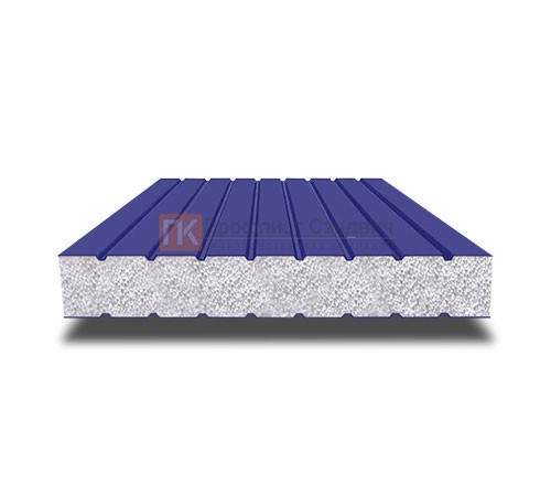 Сэндвич панели без замков с пенополистиролом, ширина 1000 мм, толщина 10 мм, 0.5/0.5, RAL5002