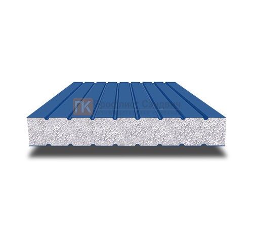 Сэндвич панели без замков с пенополистиролом, ширина 1000 мм, толщина 20 мм, 0.5/0.5, RAL5005