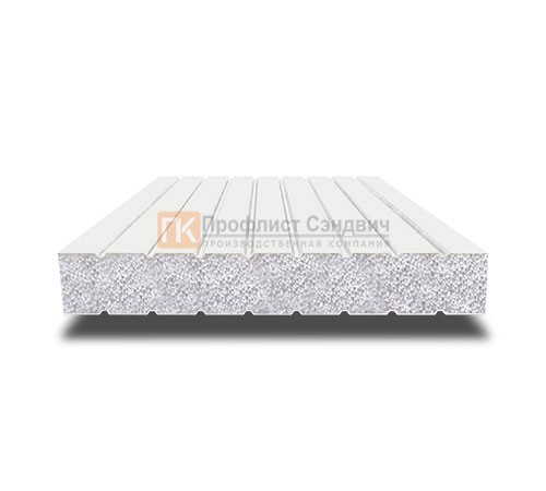 Сэндвич панели без замков с пенополистиролом, ширина 1000 мм, толщина 20 мм, 0.5/0.5, RAL9003