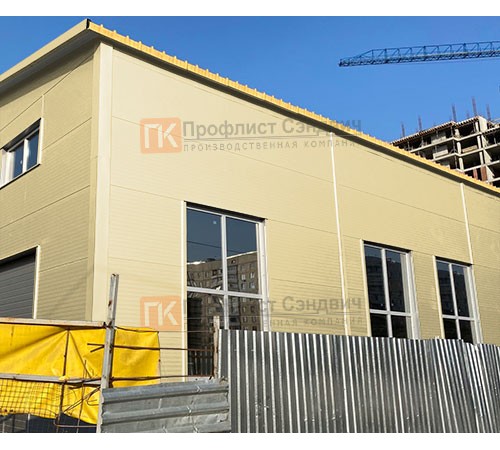 Сэндвич панели без замков с пенополиуретаном, ширина 1200 мм, толщина 20 мм, 0.5/0.5, RAL1014