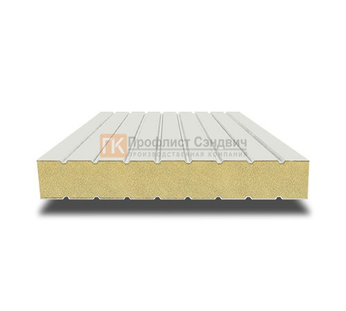 Сэндвич панели без замков с пенополиизоциануратом, ширина 1000 мм, толщина 20 мм, 0.5/0.5, RAL9002